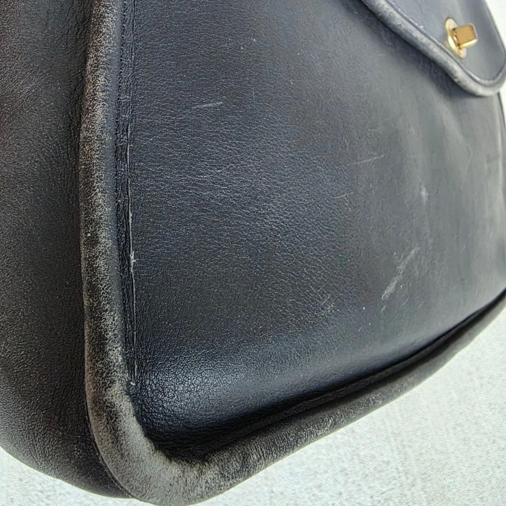 Vintage Coach 5265 Black Leather Briefcase Messenger Bag – Made in USA, 1995